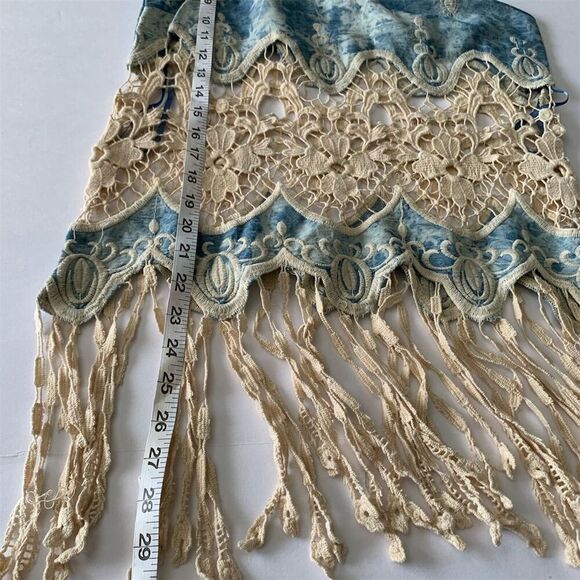 May &‎ July Women's Blue Tie-Dye Crochet Lace Blouse Size M - Picture 9 of 11